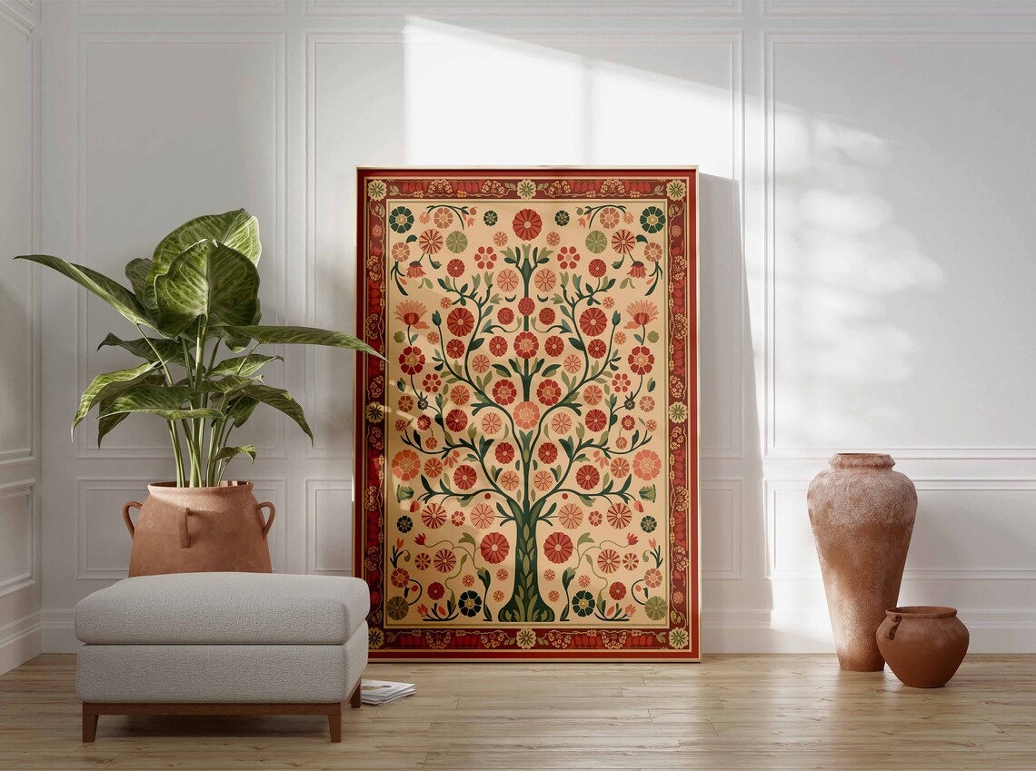 Indian Floral Print, Traditional Botanical Poster - Image 2