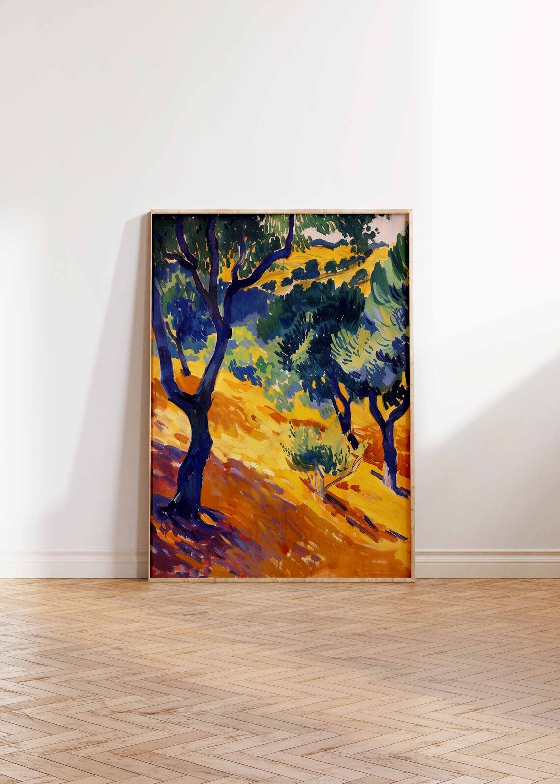 Olive Grove Fauvist Golden Hillside Impressionist Art Print Wall Decor - Image 2