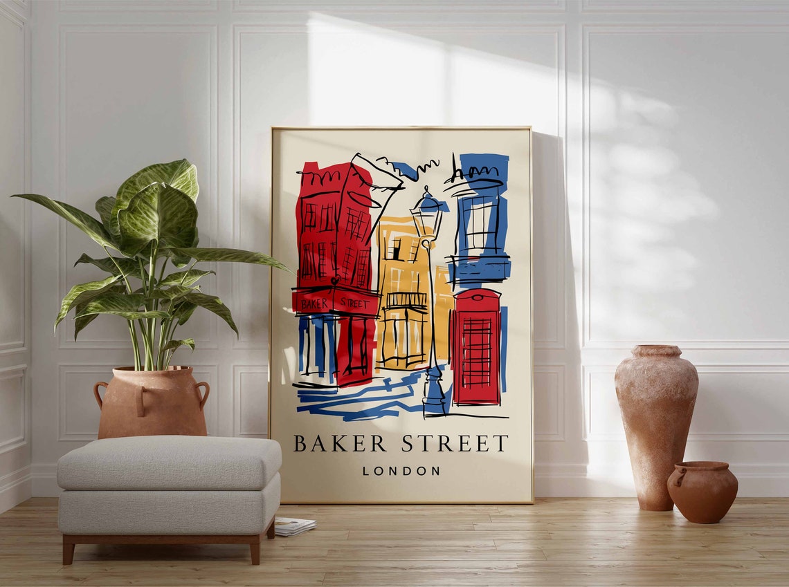 Baker Street Poster London Print London Art London Poster London Travel Print William Morris Print Retro London Art - Image 2