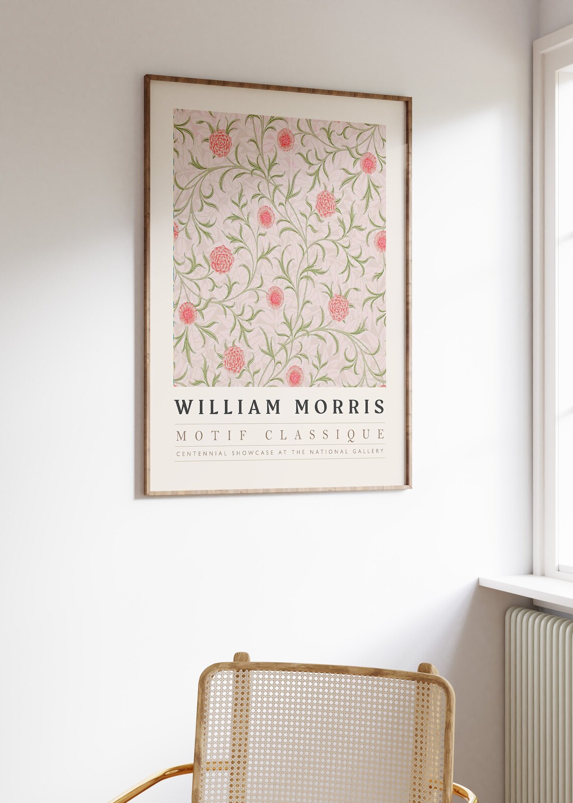 William Morris Pink Carnations Motif Classique Botanical Poster - Image 3