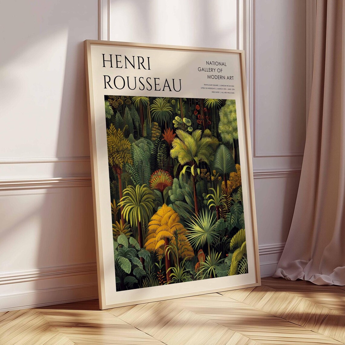 Henri Rousseau Boho Tropical Jungle Poster