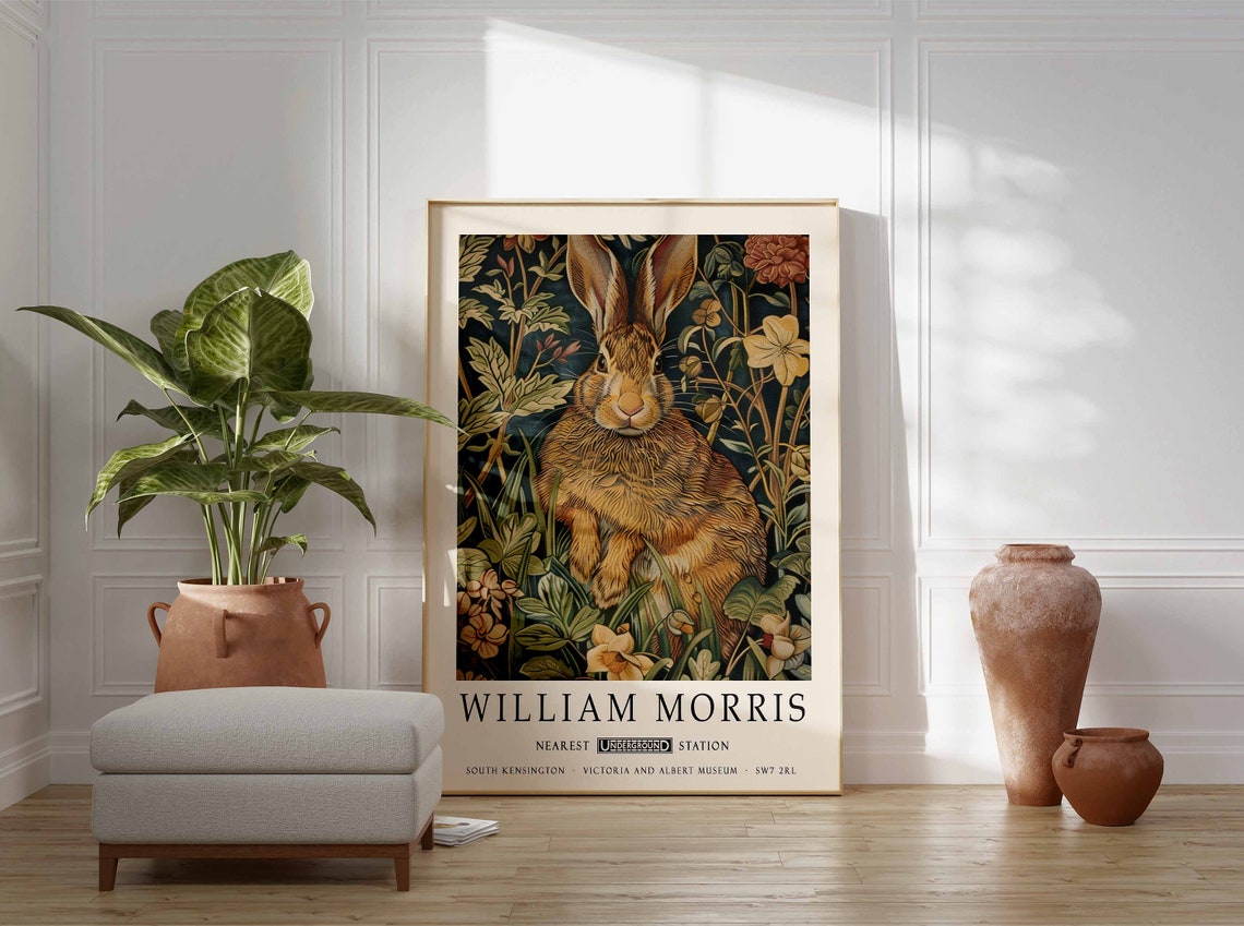 William Morris Hare Floral Meadow Underground Station Poster - Image 3