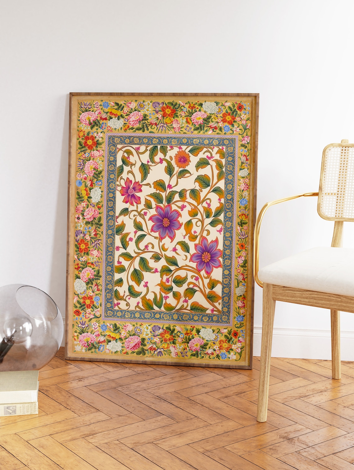 Indian Floral Pattern Traditional Decor Art Print - Image 2