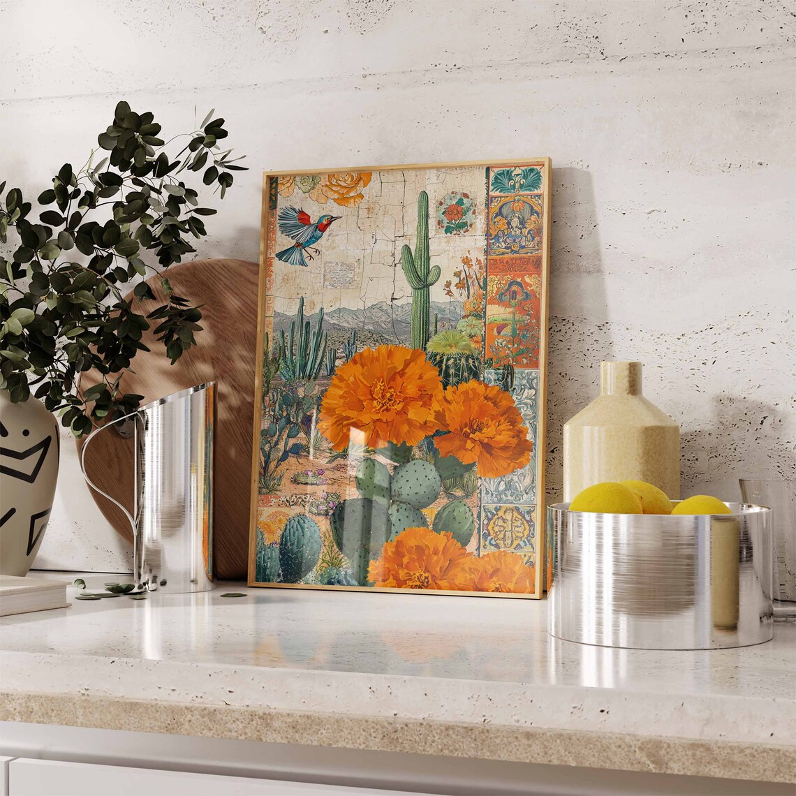 Vintage Mexican Floral Poster, Traditional Latin Decor - Image 2