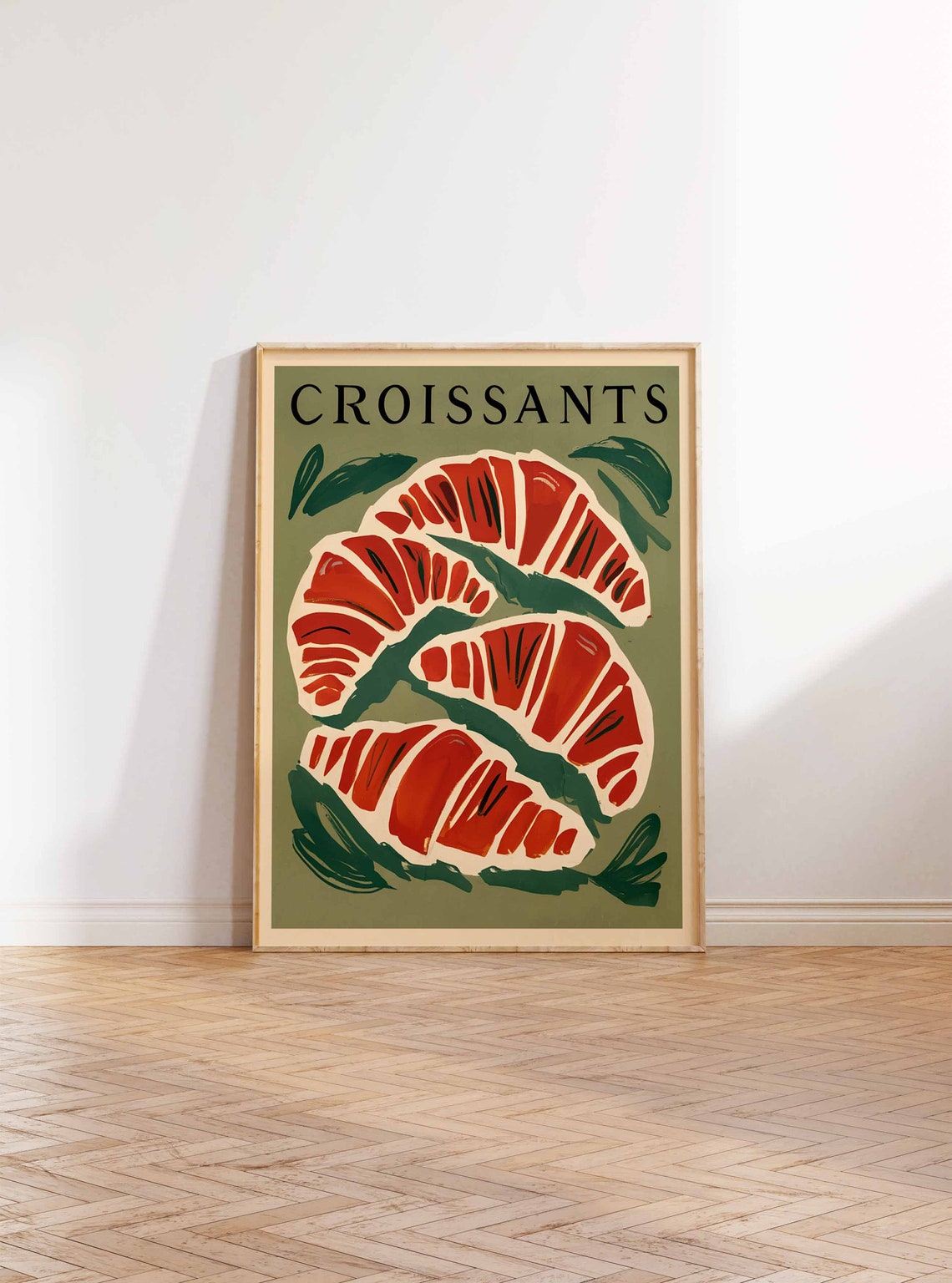 Croissants French Bakery Vintage Kitchen Illustration Poster Food Gift - Image 2