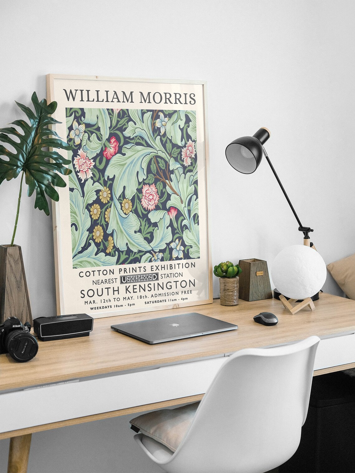 William Morris Exhibition Poster, Vintage Textiles Art - Image 2