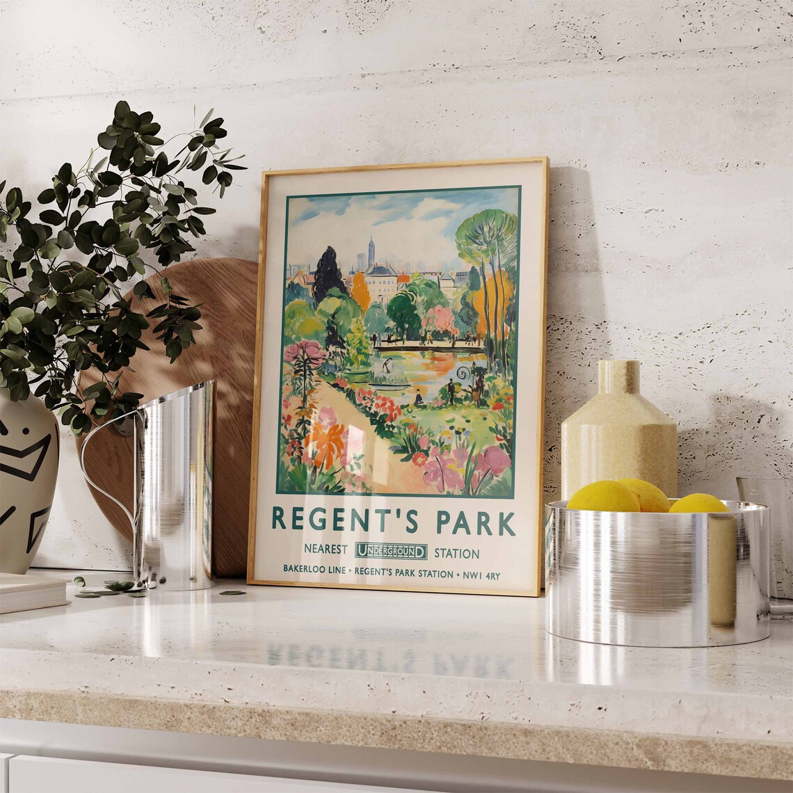 Regents Park London Vintage Travel Poster, Botanical Gardens - Image 2