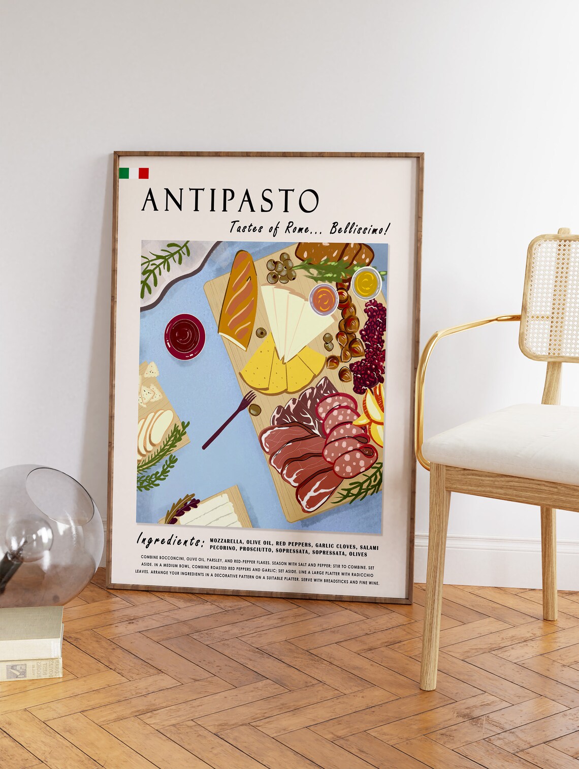 Italian Food Poster, Rome Travel Poster Art Print - Image 3