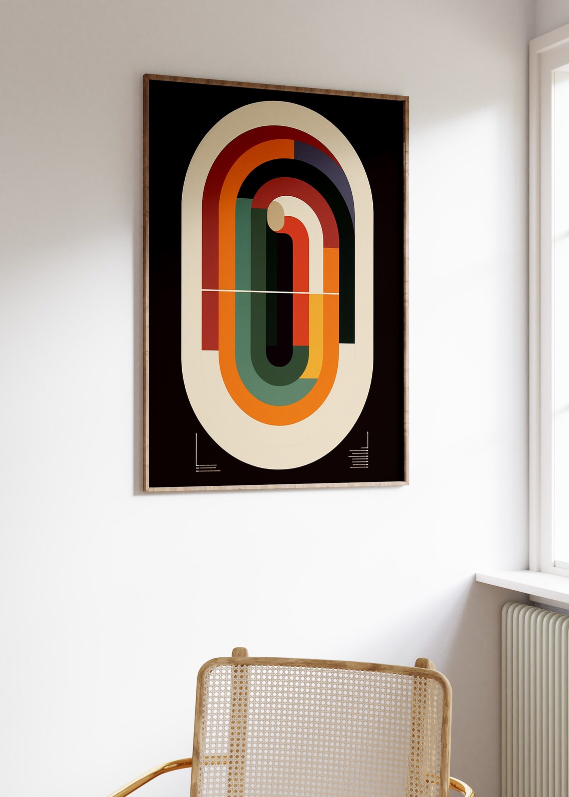 Retro Bauhaus Geometric Poster, Modernist Art Print - Image 3