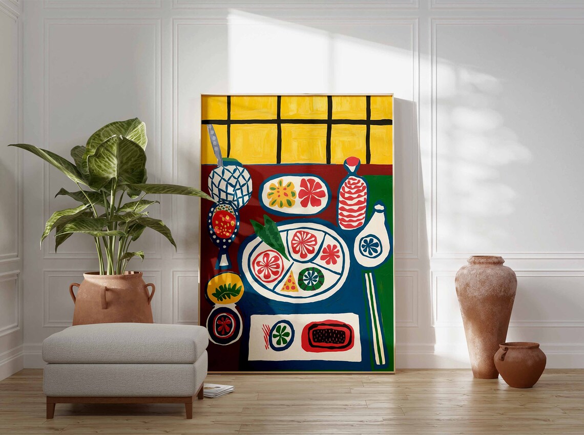 Japanese Sushi Dinner Table Illustration Oriental Style Art Poster - Image 3