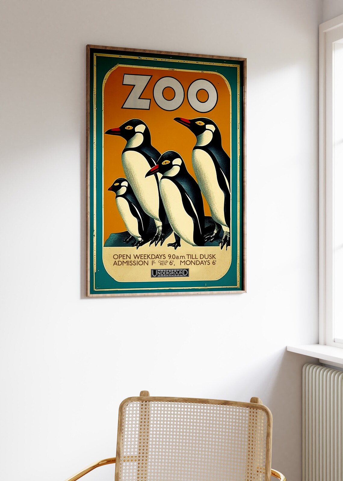 Vintage London Zoo Poster, Penguin Travel Poster - Image 3