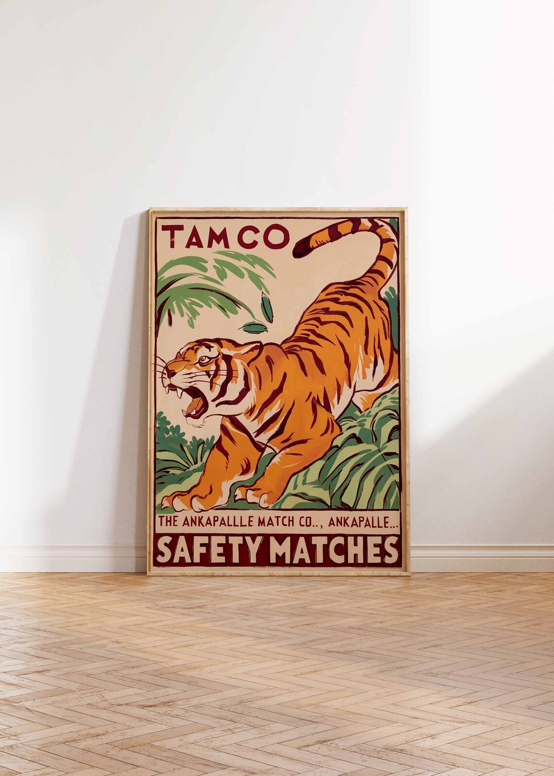 Vintage Tiger Poster, Tropical Jungle Animal Print - Image 3
