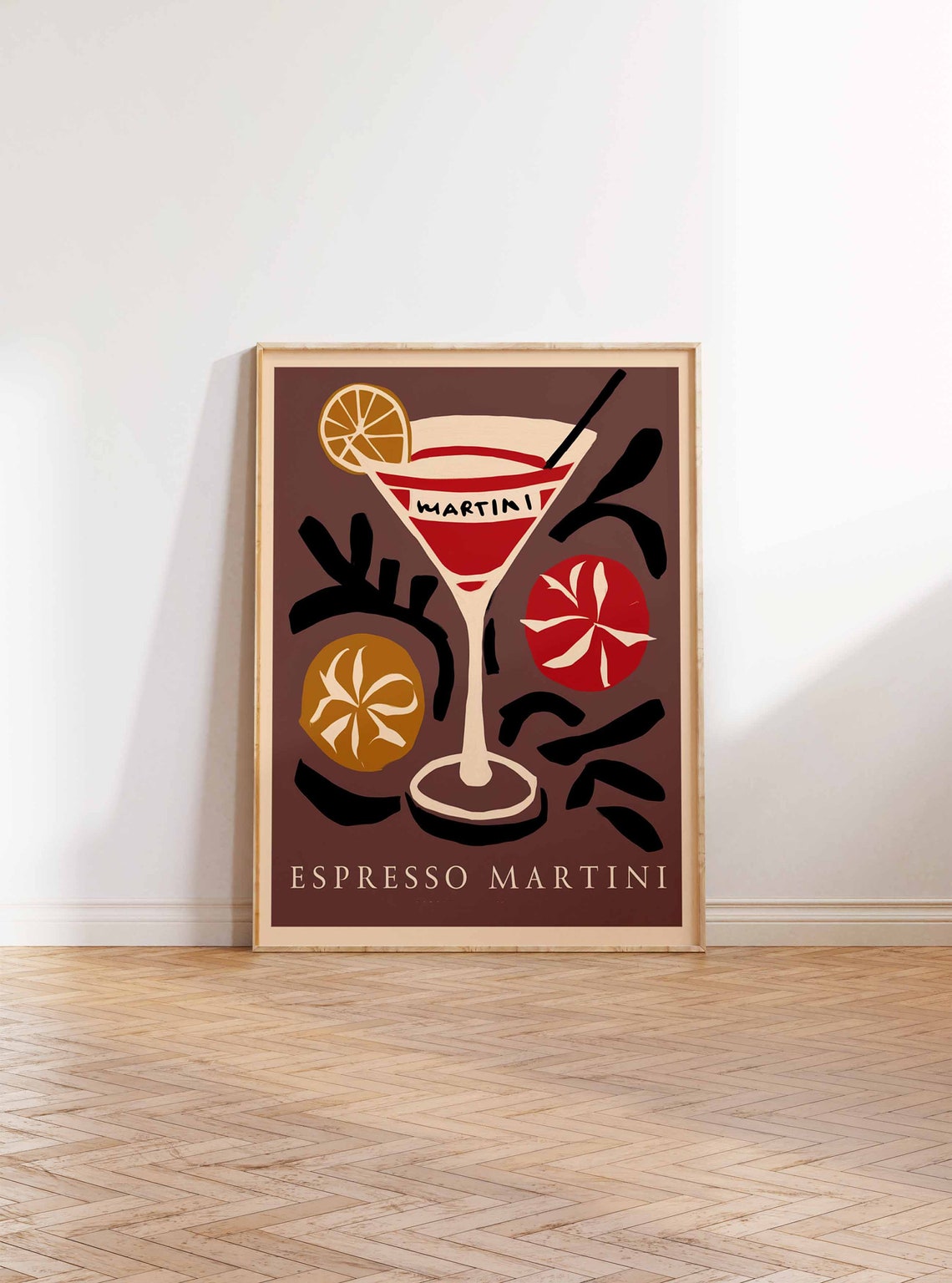 Espresso Martini Citrus Retro Cocktail Brown Bar Drink Poster - Image 2