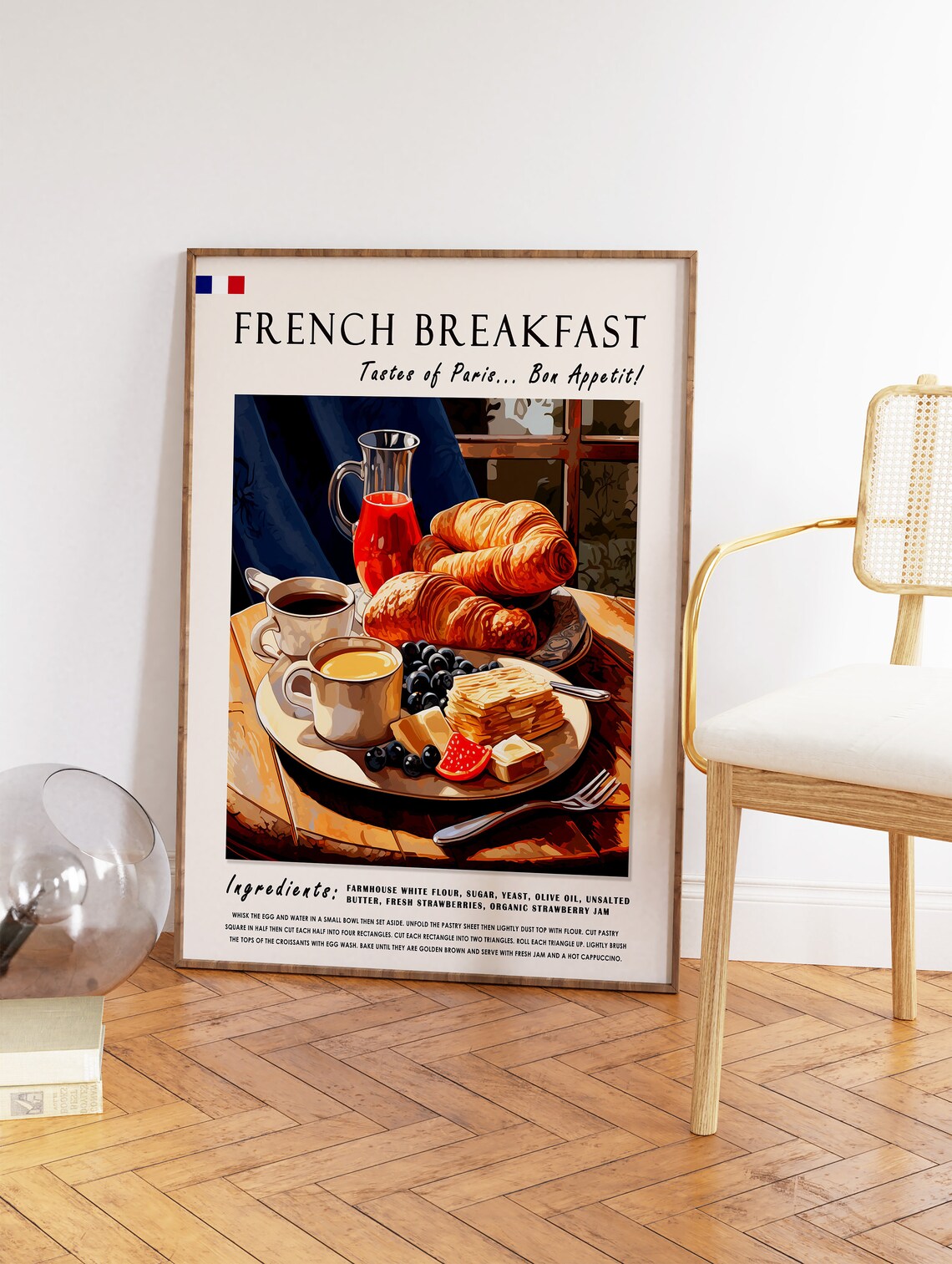 French Breakfast Croissants Kitchen Art Print - Image 2