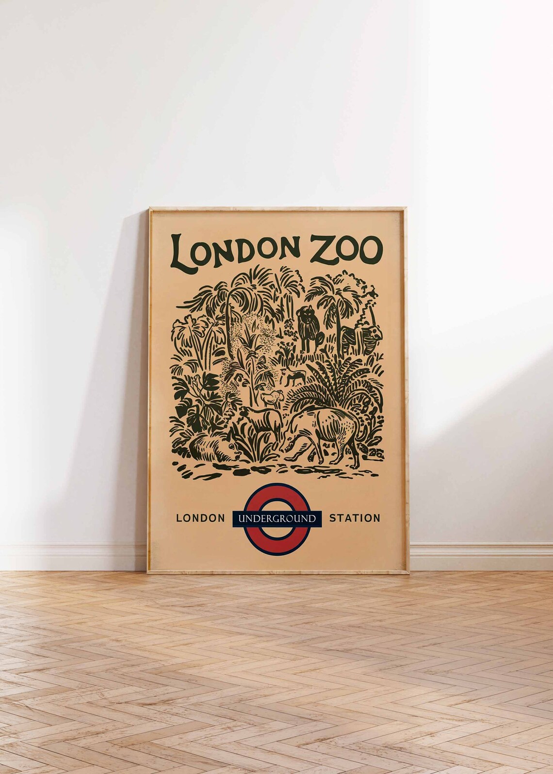 London Zoo Underground Station Vintage Safari Art Poster Collection - Image 2
