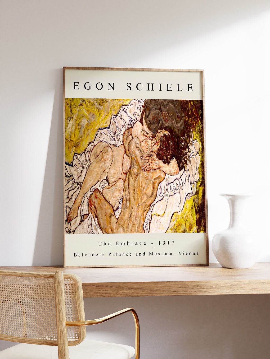 Egon Schiele The Embrace 1917 Expressionist Museum Art Poster - Image 3