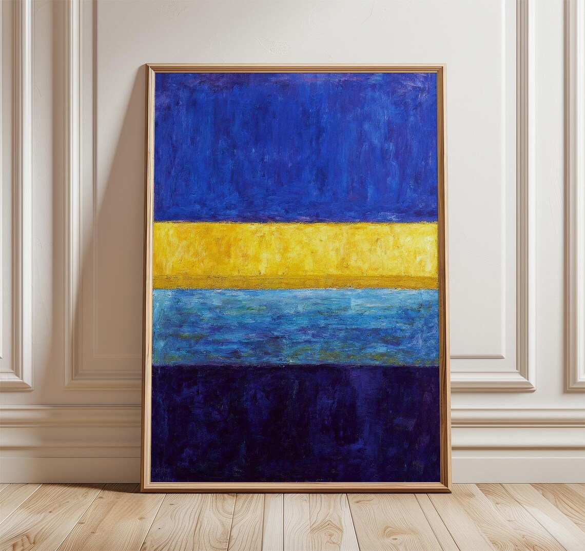 Abstract Blue And Yellow Color Field Poster