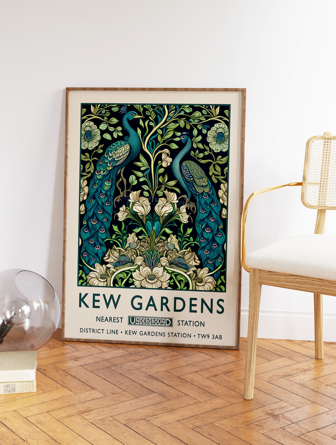 William Morris Peacock, Kew Gardens Vintage Poster - Image 2