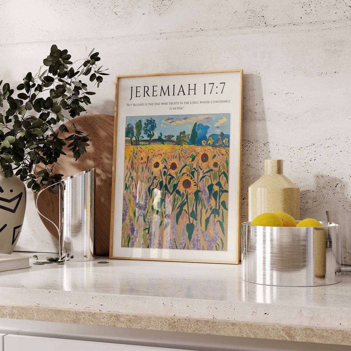 Bible Verse Poster, Monet-Inspired Floral Art Print - Image 3
