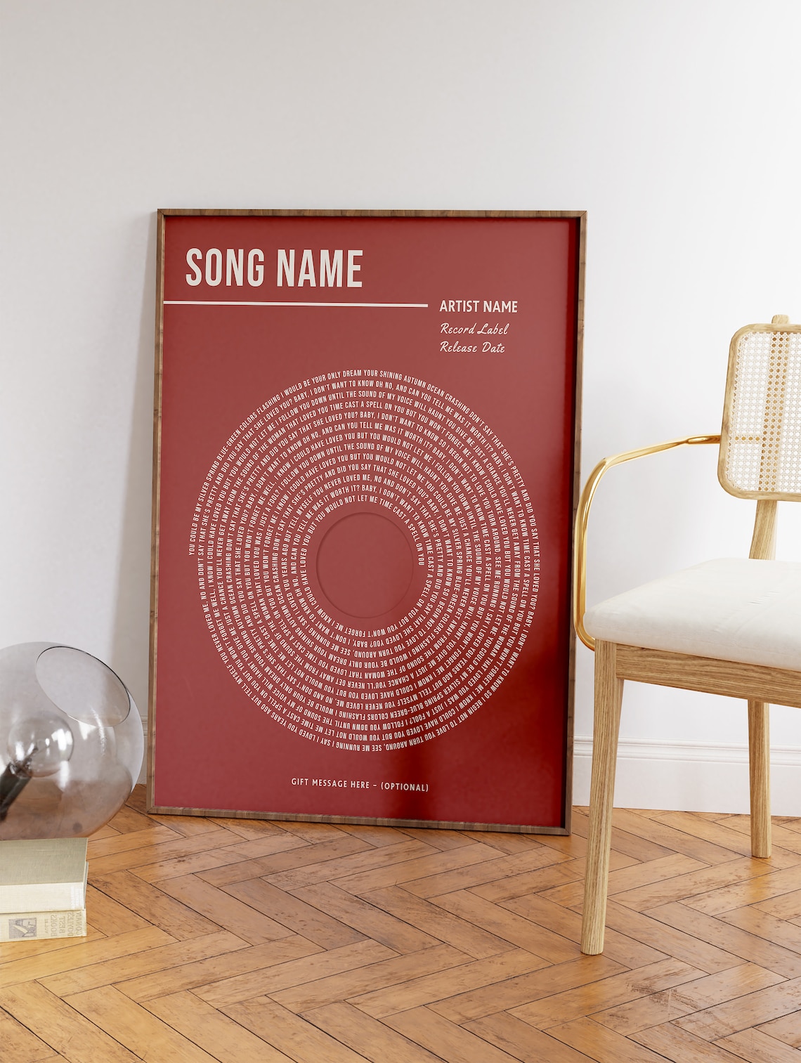 Custom Vinyl Lyrics Print, Personalised Music Poster - Image 3