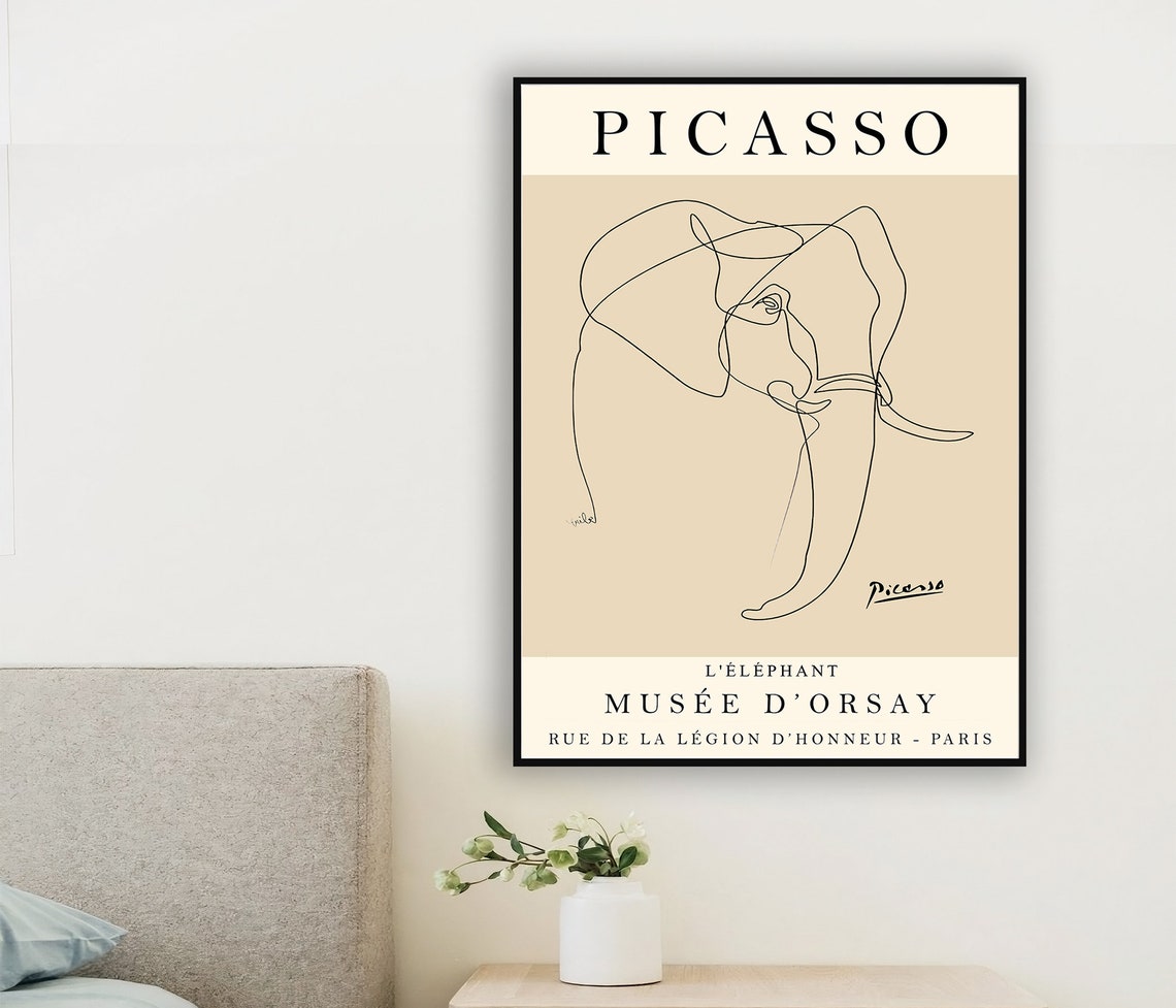 Picasso Elephant Single Line Art Musee dOrsay Exhibition Poster - Image 2
