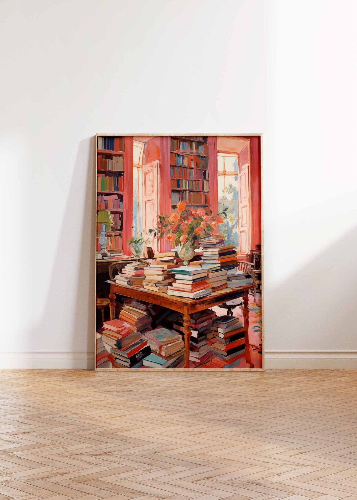 Vintage Library Poster, Retro Book Lovers Art Print - Image 3
