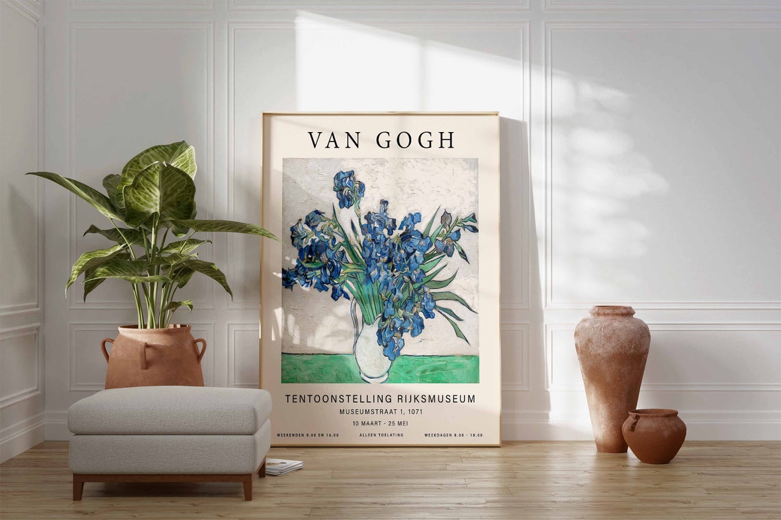 Van Gogh Irises Rijksmuseum Exhibition Floral Art Gallery Poster - Image 2