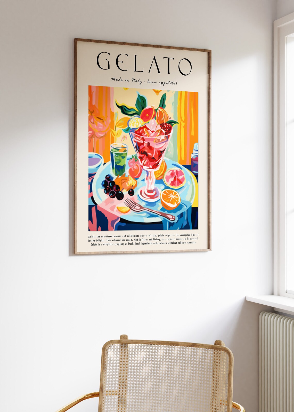 Italian Gelato Poster, Dessert Food Art Print - Image 3