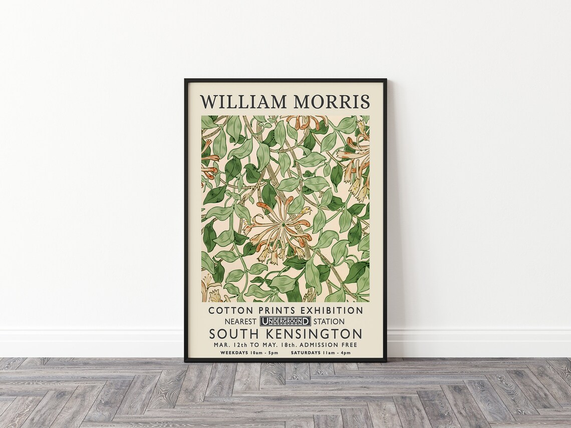William Morris Exhibition Floral Art Print, Vintage - Image 2