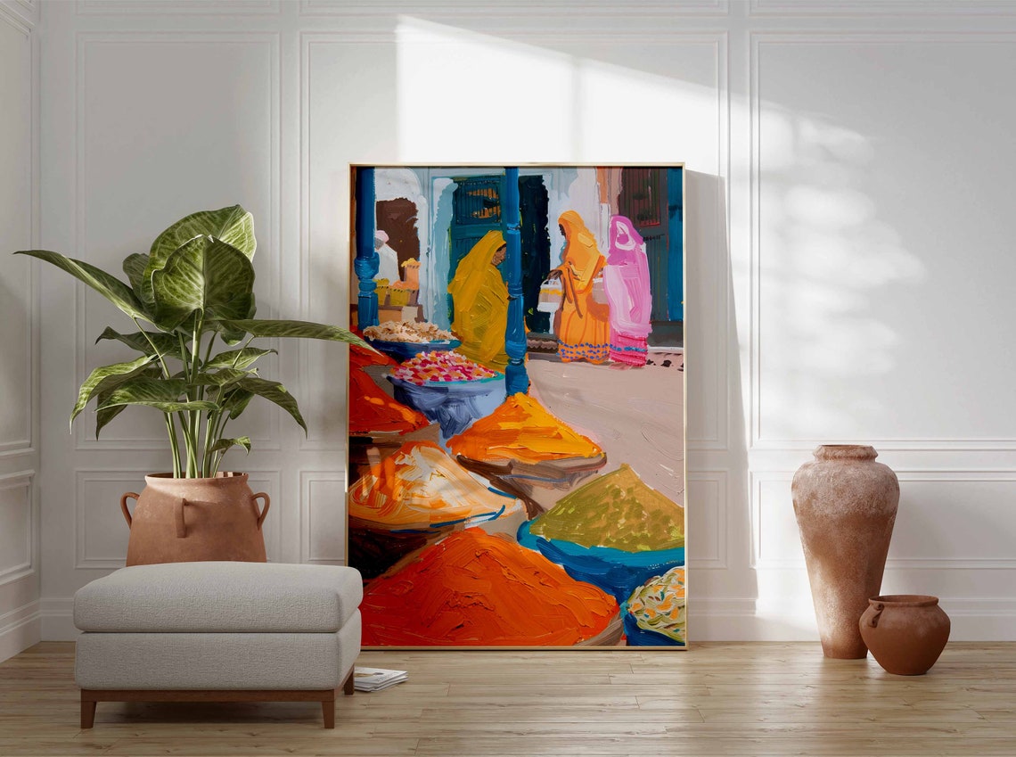 Indian Spice Market Poster Indian Wall Art Indian Food Print Food Art Food Market Print Cultural Decor Indian Gift Indian Wall Art - Image 3