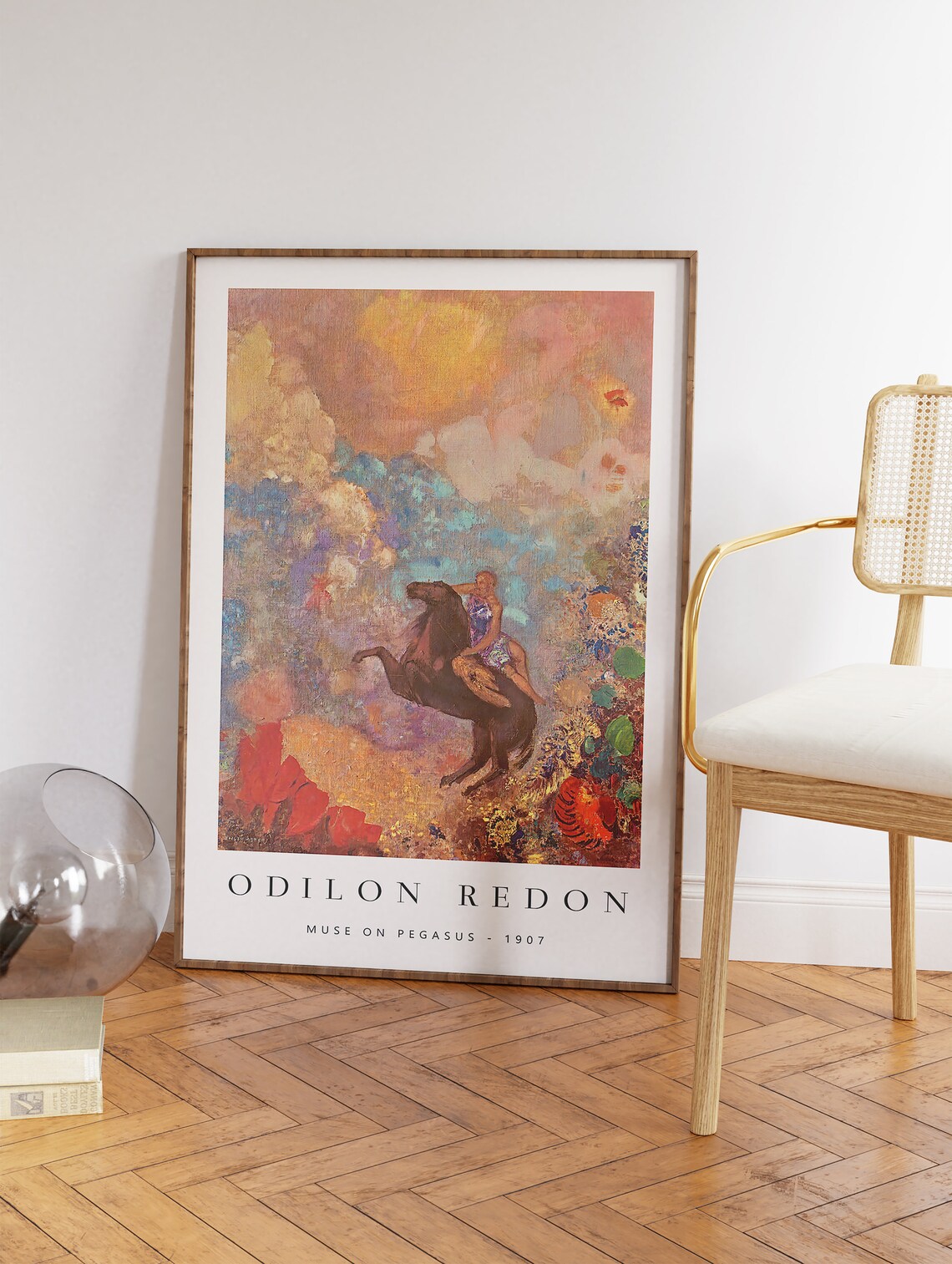 Odilon Redon Muse on Pegasus Horse Art Poster - Image 2