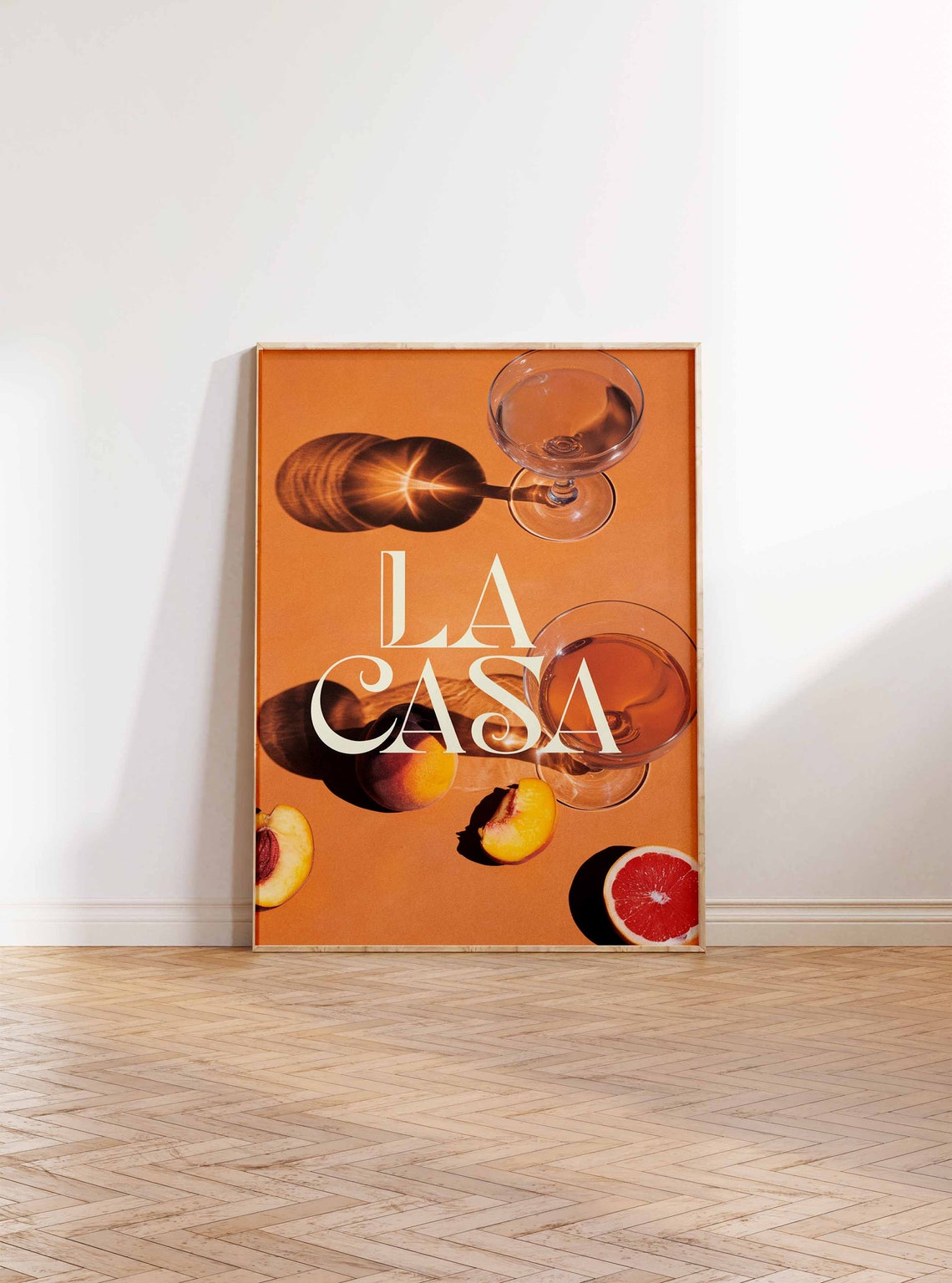La Casa Elegant Serif Cocktail Peach Grapefruit Terracotta Poster - Image 2