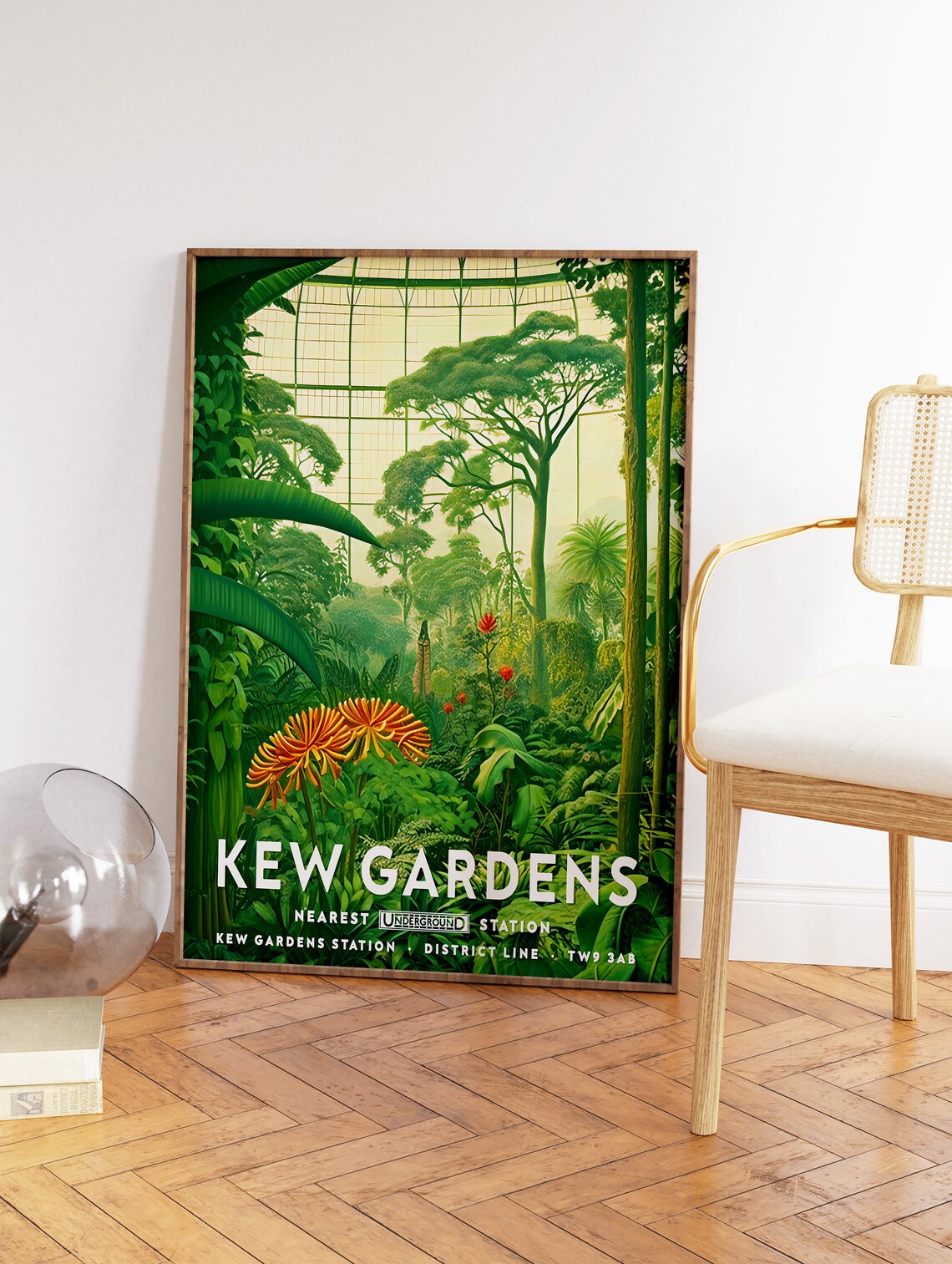 Kew Gardens Palm House Jungle London Underground Vintage Travel Poster - Image 2