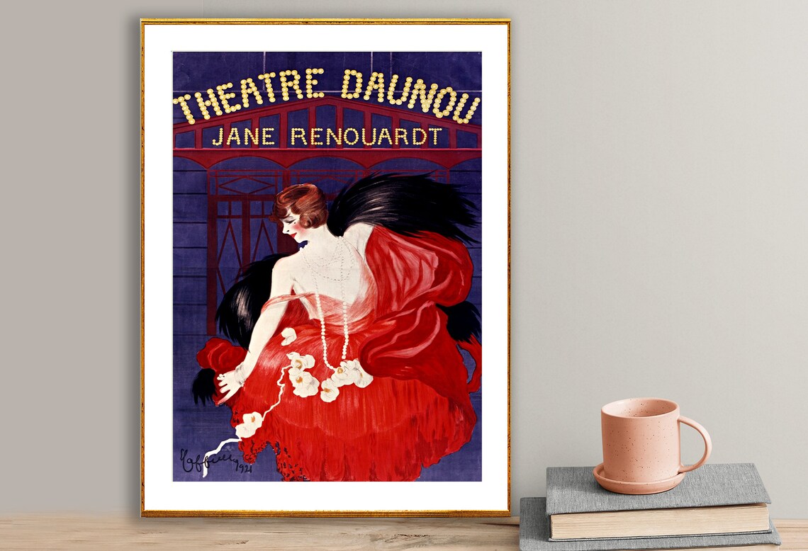 Théâtre Daunou Jane Renouardt 1924 Paris Dancer Vintage Poster