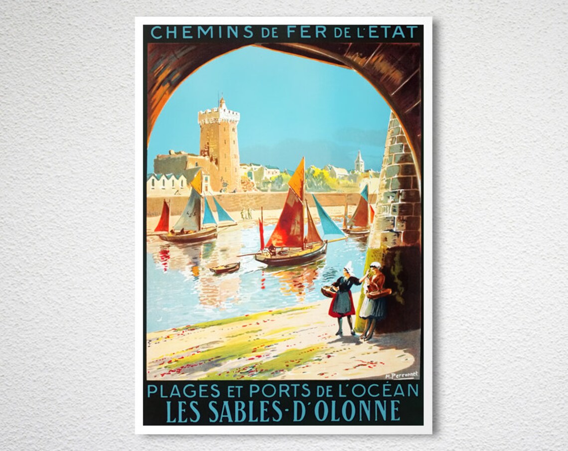 Les Sables Dolonne France Vintage Travel Poster - Image 2