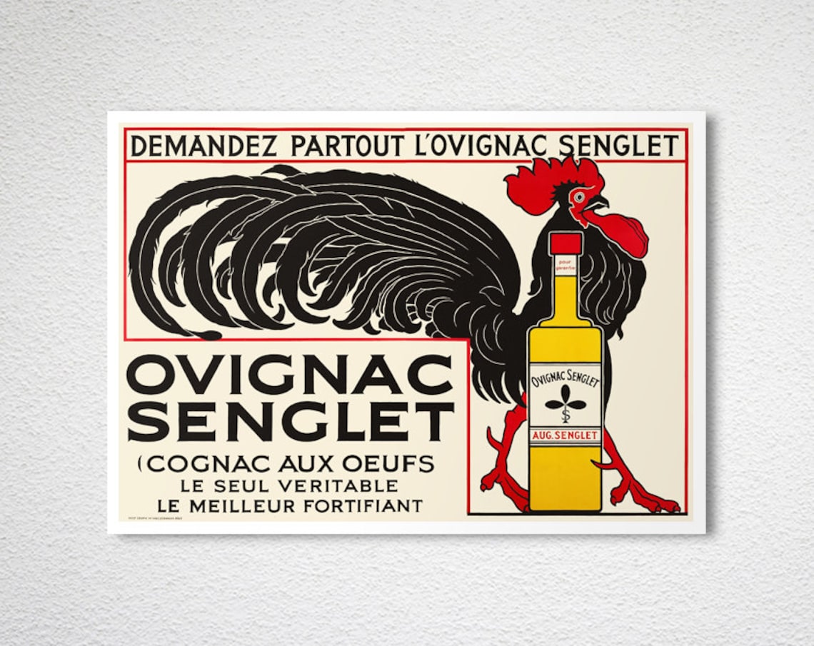 Ovignac Senglet Cognac Aux Oeufs Vintage Travel Poster - Image 2