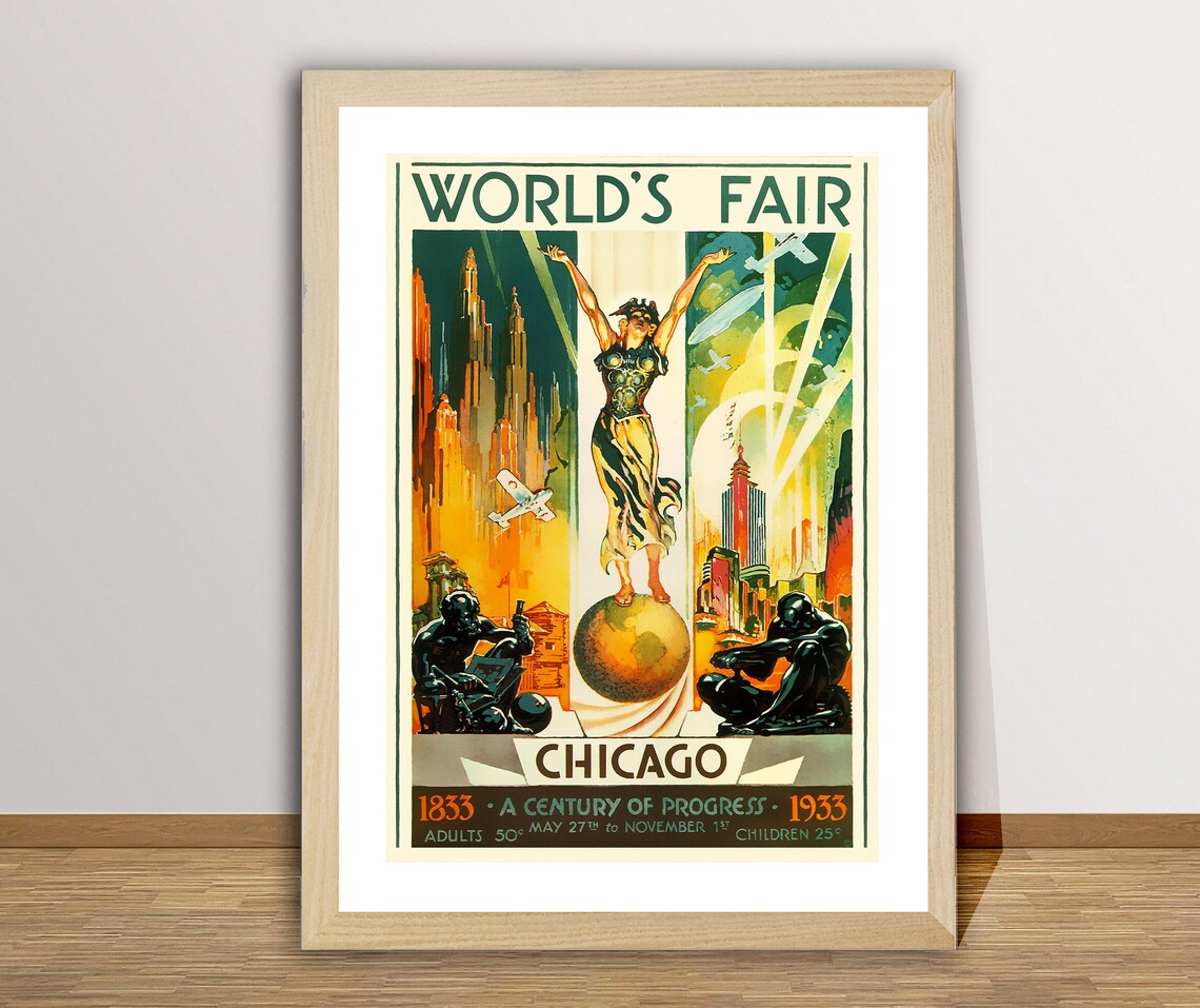 World's Fair Chicago 1933 Vintage Travel Poster