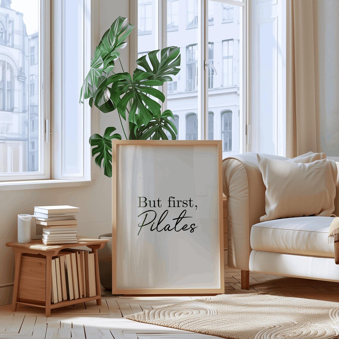 But First Pilates Quote Poster, Funny Fitness Decor - Image 2