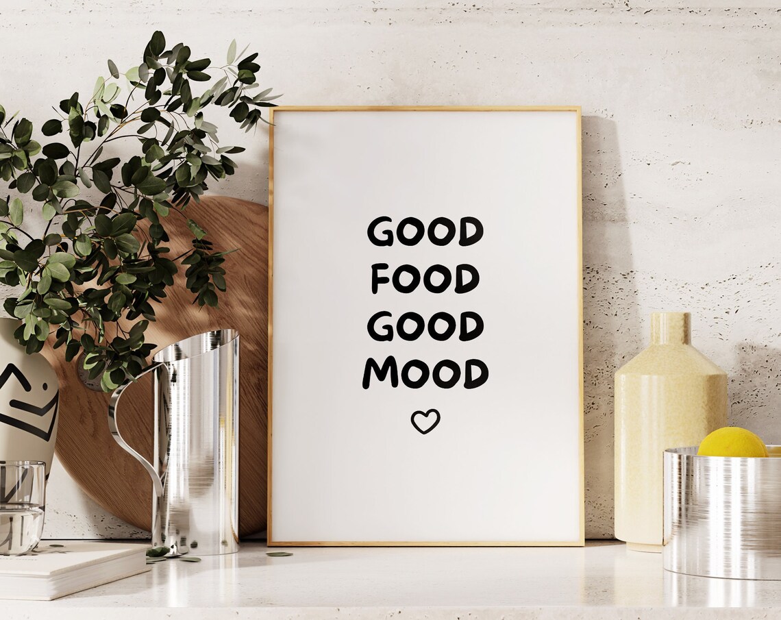 Good Food Good Mood Aesthetic Kitchen Poster