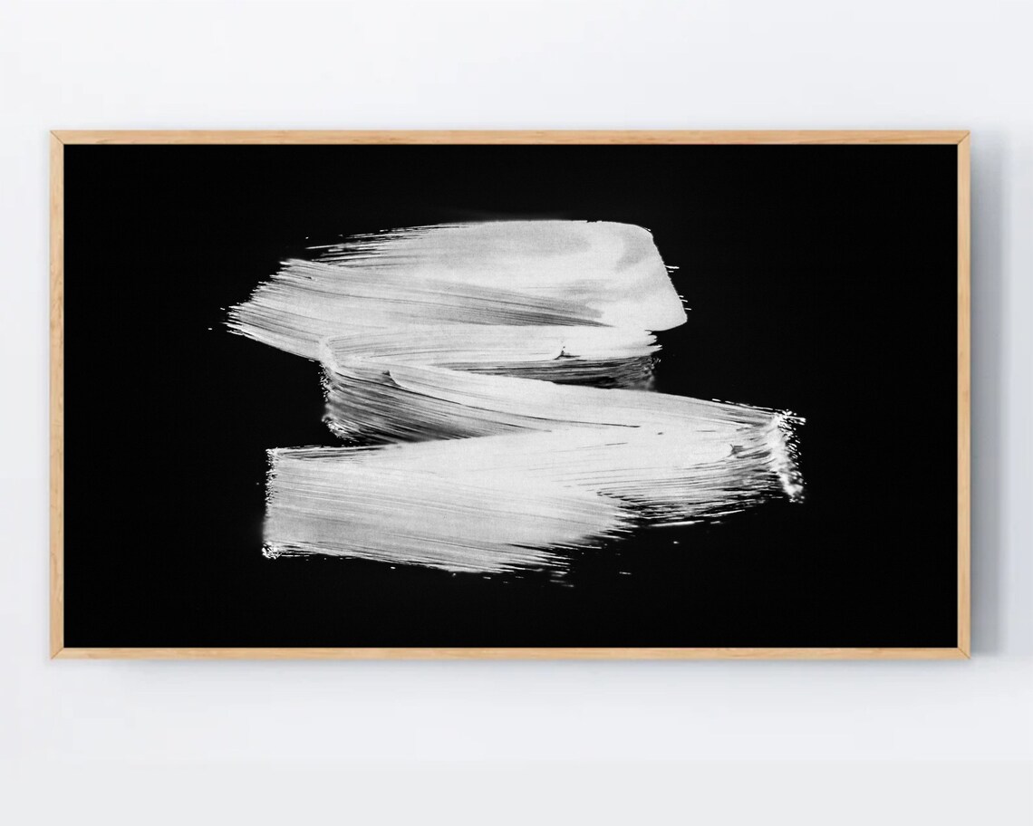 Samsung Frame TV Art, Black and White Abstract Minimalist
