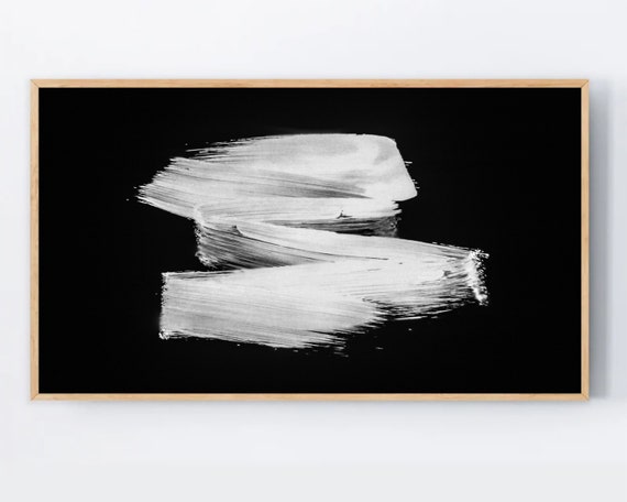 Samsung Frame TV Art, Black and White Abstract Minimalist