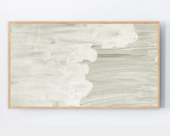 Modern Abstract Art For Tv Paint Texture Samsung Frame Beige Brush Strokes The Minimal