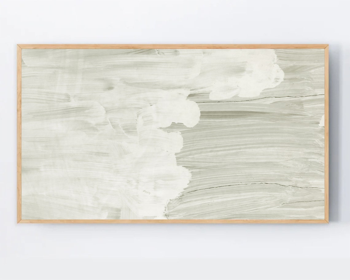 Modern Abstract Art For Tv Paint Texture Samsung Frame Beige Brush Strokes The Minimal