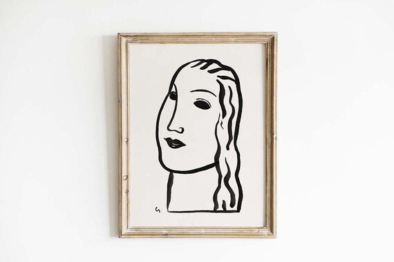 Portrait Of A Woman Womans Design Painting Wall Art Expressionism Vintage Poster Reproduction Print