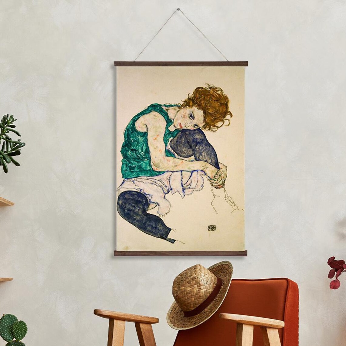 Egon Schiele Seated Woman Expressionist Portrait Art Poster Classic