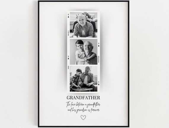 Grandfather Photo Strip Film Style Keepsake Family Memory Poster