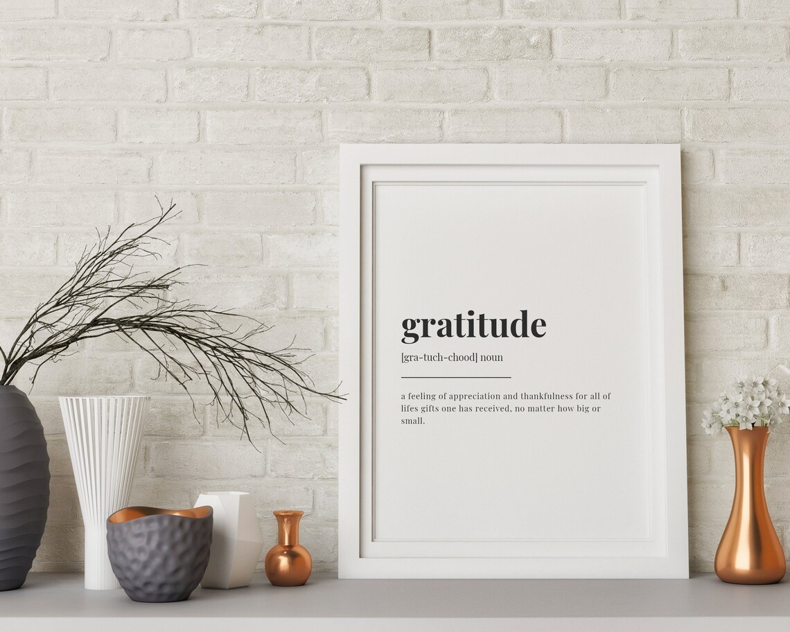 Gratitude Definition Quote Art Print - Image 3