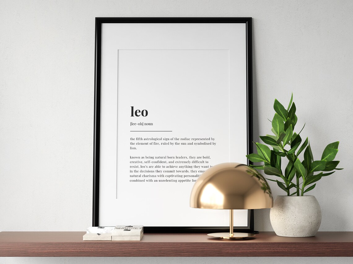 Leo Definition Art Print, Zodiac Star Sign - Image 2