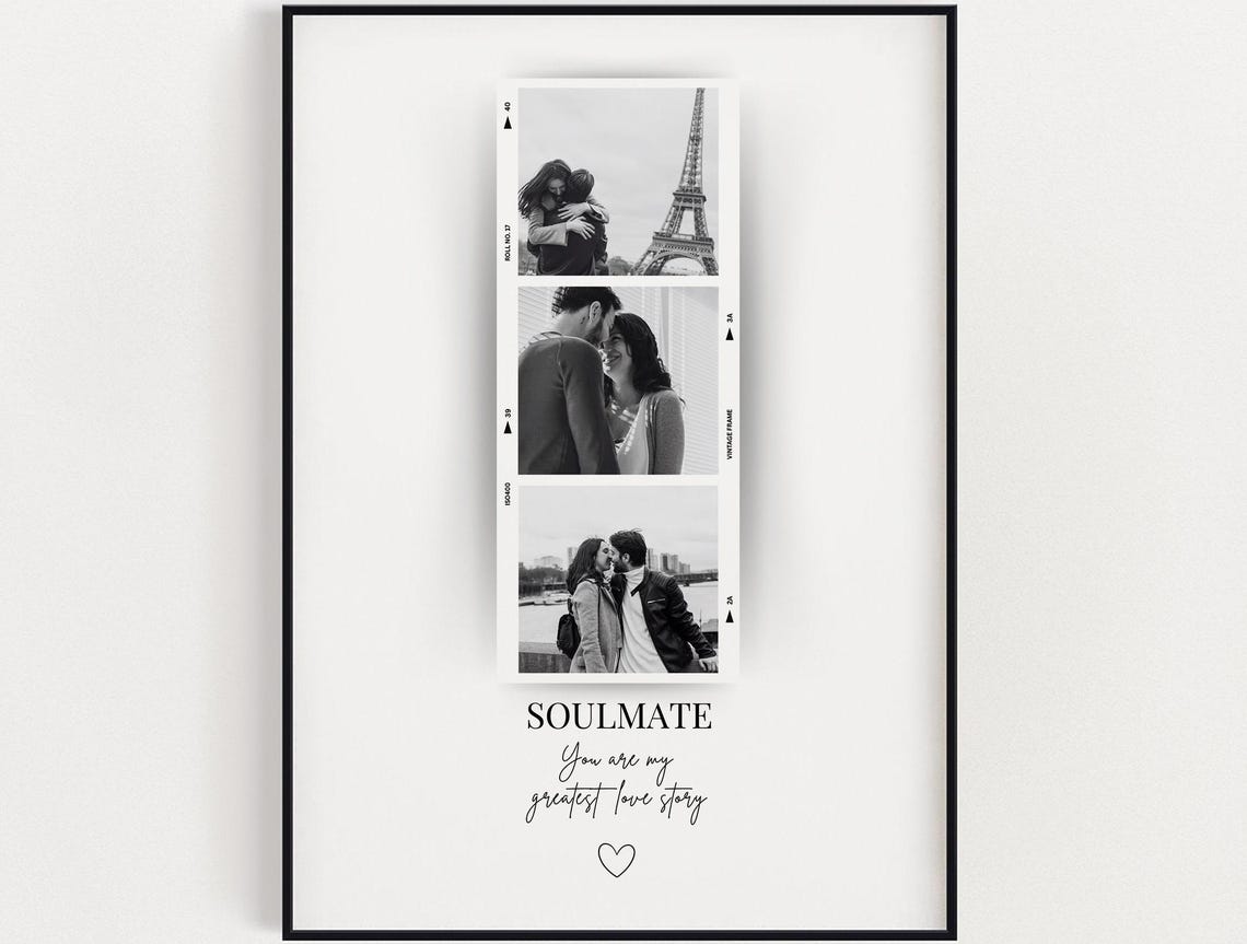 Personalised Soulmate Photo Print Wall Art Gift Soultmate Custom With Valentines Day