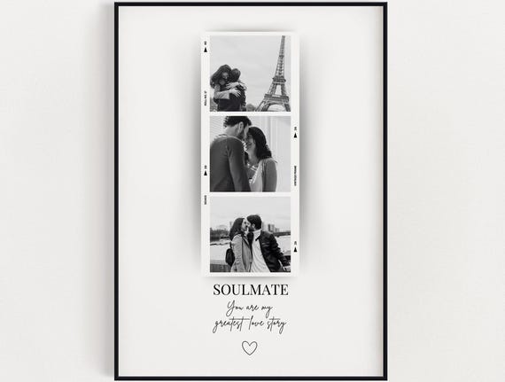 Personalised Soulmate Photo Print Wall Art Gift Soultmate Custom With Valentines Day